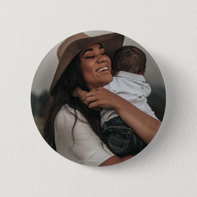 Modern Custom Double Sided Two Full Photo 2 Inch Round Button (Front)