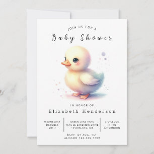 Modern Custom Duck Baby Shower Invitation