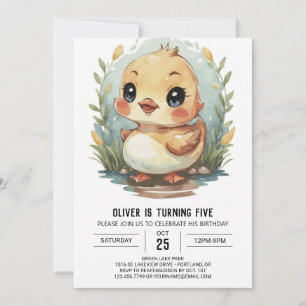 Modern Custom Duck Birthday Invitation
