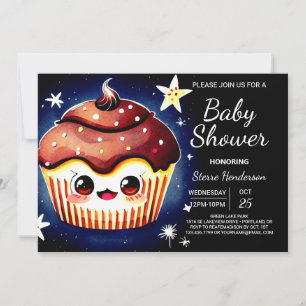 Modern Custom Elegant Muffin Boy Baby Shower Invitation