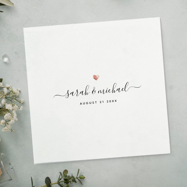 Modern Custom Elegant Script Calligraphy Wedding N Napkin (Creator Uploaded)