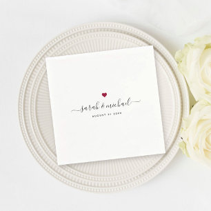 Modern Custom Elegant Script Calligraphy Wedding Napkin