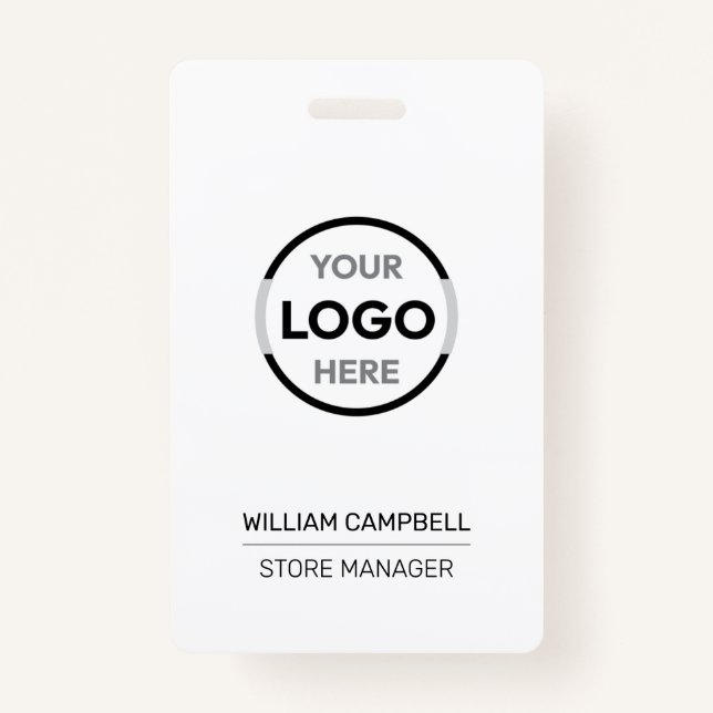 Modern Custom Employee Business Logo ID Badge (Front)