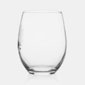 Modern Custom Etched Photo Effect Stemless Wine Glass (Left)