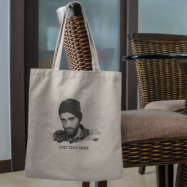 Modern Custom Etched Photo Effect Tote Bag (Creator Uploaded)