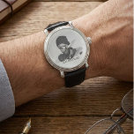 Modern Custom Etched Photo Effect Watch<br><div class="desc">This simplistic personalized photo watch, featuring an etched photo effect with the option to add text, will make the perfect gift for any occassion, funeral, fun raising event, wedding, birthday, fathers day, christmas and valentines day. The font style, size and colour can be changed after personalizing by clicking on the...</div>