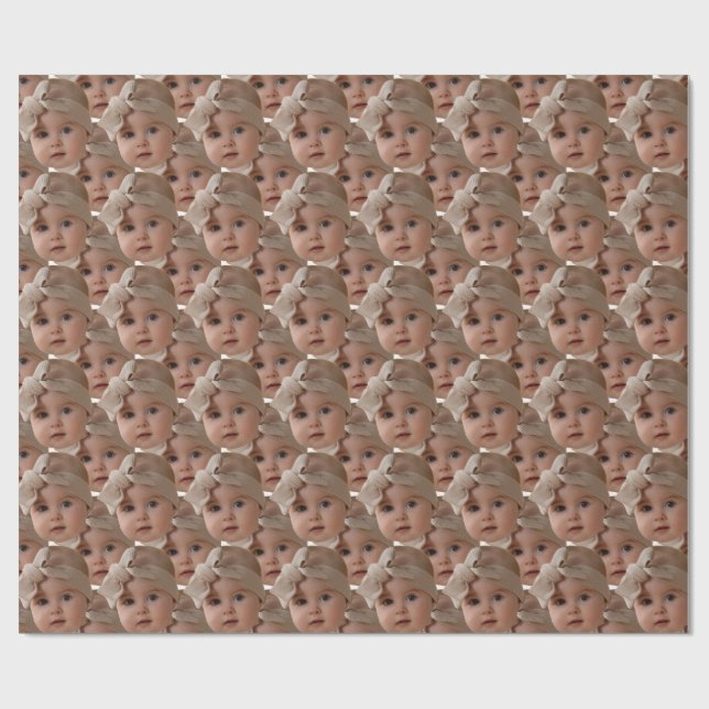 Modern Custom Face For Baby Christmas Best Gift Wrapping Paper (Flat)
