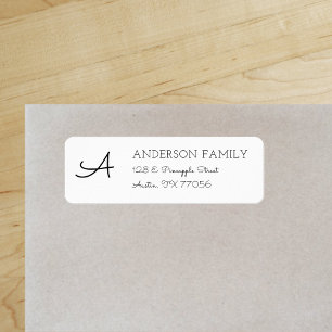 Modern Custom Family Monogram Return Address