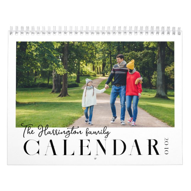 Modern Custom Family Photo Calendar (Cover)