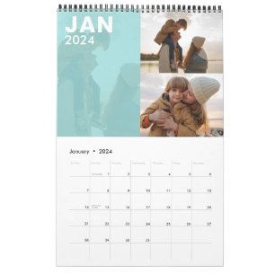 Modern Custom Family Photo Calendar Colours