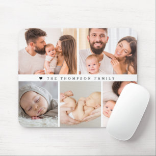 Modern Custom Family Photo Collage Personalized Mouse Pad