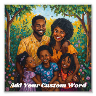 Modern Custom Family Photo & Personalized Word Print