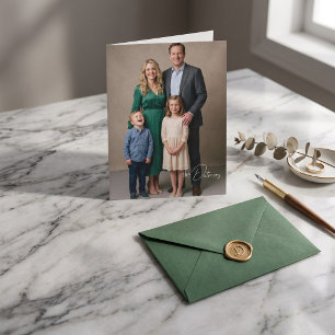 Modern Custom Family Portrait Greeting Card