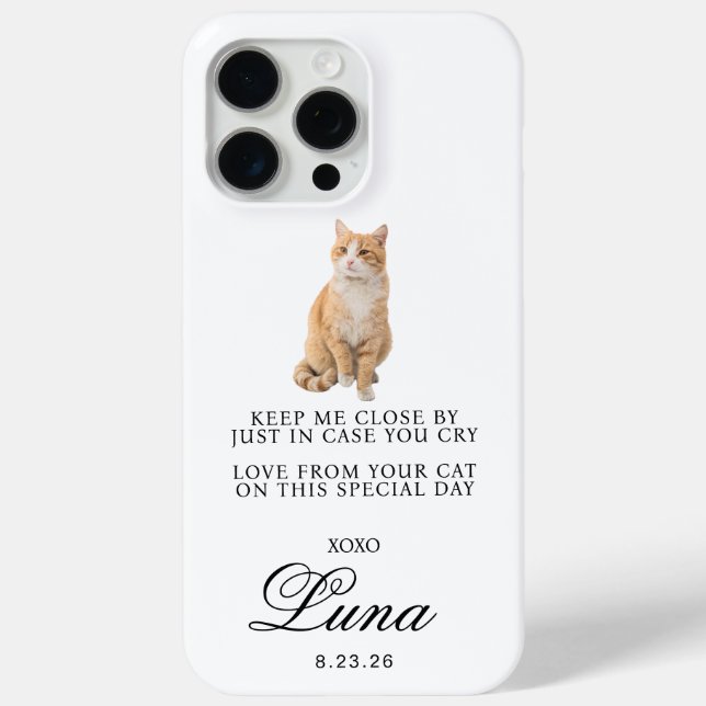 Modern Custom Gift For Bride And Groom Name Cat  Case-Mate iPhone Case (Back)