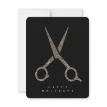modern CUSTOM glitter scissors Hairdresser card