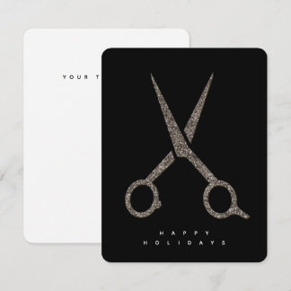 modern CUSTOM glitter scissors Hairdresser card