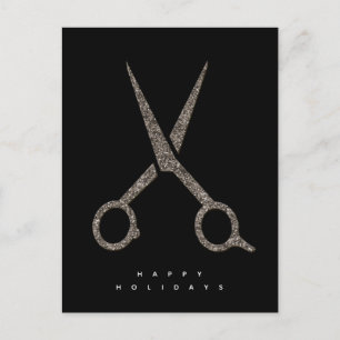 modern CUSTOM glitter scissors Hairdresser Postcard