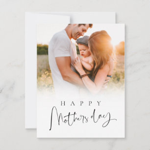 Modern Custom Happy Mothers Day Gift for Mom Photo Holiday Card