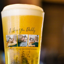 Modern Custom I Love You Daddy | 3 Photo Beer