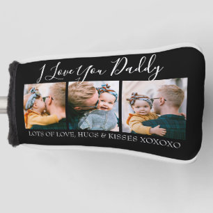 Modern Custom I Love You Daddy   3 Photo Golf Head Cover
