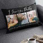 Modern Custom I Love You Daddy | 3 Photo Lumbar Pillow<br><div class="desc">This stylish modern 3 photo scatter cushion is the perfect gift for your dad, stepdad or grandpa for fathers day. The pillow features the text 'I LOVE YOU DADDY, LOTS OF LOVE, HUGS & KISSES XOXOXO', plus 3 of your favourite family pictures, with the same on the reverse. The text...</div>