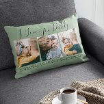 Modern Custom I Love You Daddy | 3 Photo Lumbar Pillow<br><div class="desc">This stylish modern 3 photo scatter cushion is the perfect gift for your dad, stepdad or grandpa for fathers day. The pillow features the text 'I LOVE YOU DADDY, LOTS OF LOVE, HUGS & KISSES XOXOXO', plus 3 of your favourite family pictures, with the same on the reverse. The text...</div>