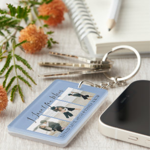 Modern Custom I Love You Mom 3 Photo Keychain