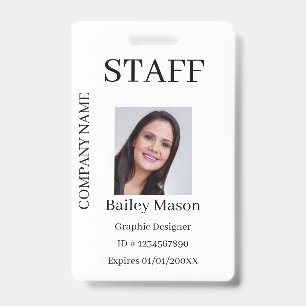 Modern Custom ID Staff Photo Badge