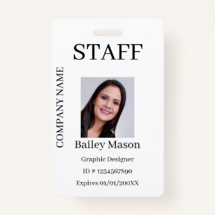 Modern Custom ID Staff Photo Badge