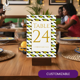 Modern Custom JAMAICA Event Wedding Table Number