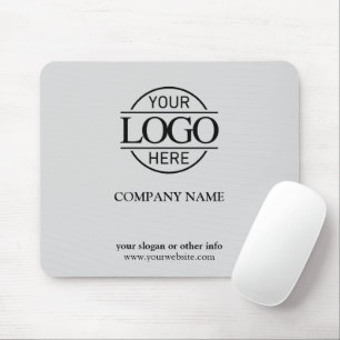 Modern Custom Light Grey Company Business Logo Mouse Pad