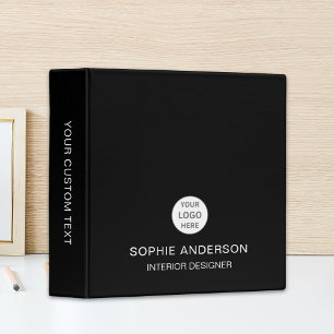 Modern Custom Logo Black Professional Business Binder