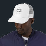 Modern Custom Logo Branded Employee Company Staff Trucker Hat<br><div class="desc">Custom business template in a simple minimalist style which can be easily updated with your company logo. Grow your business and add these branded products to your promotional materials. Easy to customize.</div>