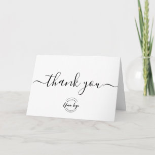 Modern Custom logo Customer Appreciation Simple Thank You Card
