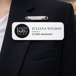 Modern Custom Logo Employee Magnetic Safety Pin  Name Tag