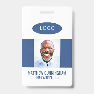 Modern Custom Logo Employee Name Barcode Badge