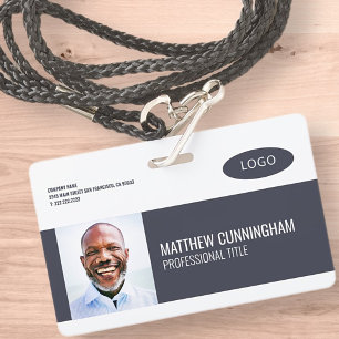Modern Custom Logo Employee Name Barcode Badge