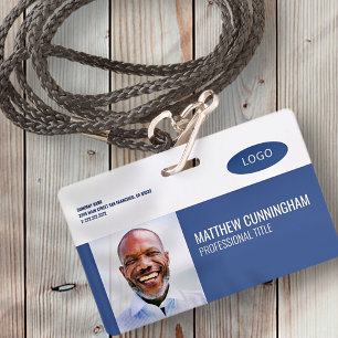 Modern Custom Logo Employee Name Barcode Badge