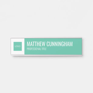 Modern Custom Logo Employee Name Job Title Door Sign