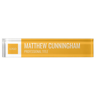 Modern Custom Logo Employee Name Job Title Nameplate