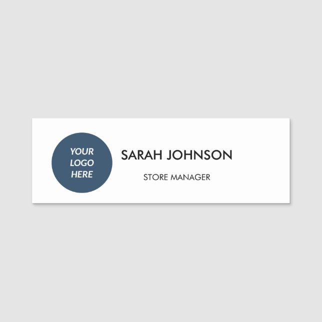 Modern Custom Logo Employee Staff Name Tag (Front)