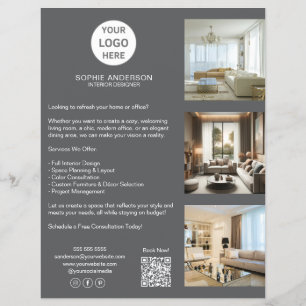 Modern Custom Logo Gray Professional Business Flyer
