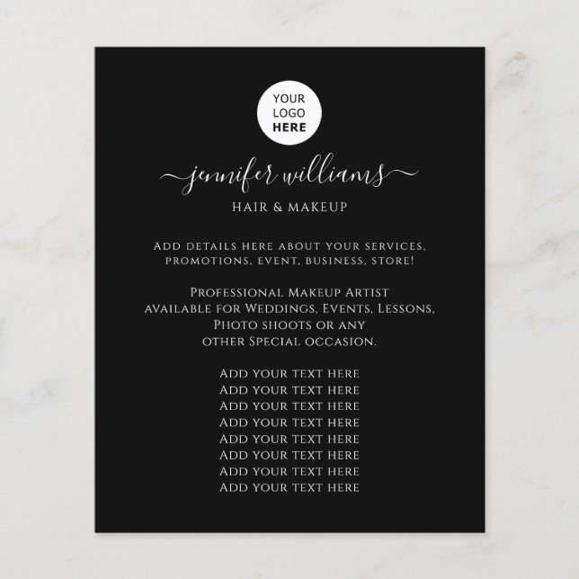 Modern Custom Logo Promotional Black Minimalist Flyer (Front)
