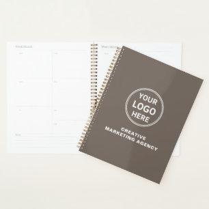 Modern Custom Logo Taupe Business Planner