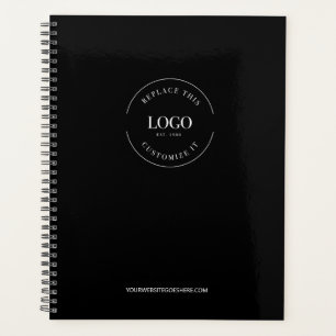 Modern Custom Logo website Black Branded Planner