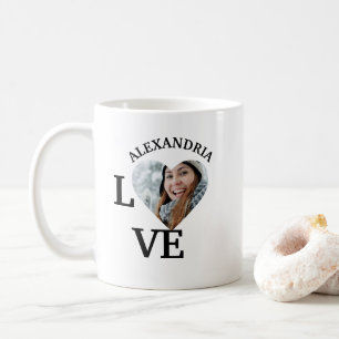 Modern Custom love heart photo template Coffee Mug