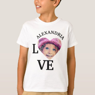 Modern Custom love heart photo template T-Shirt