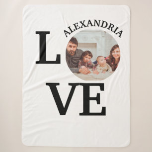 Modern Custom love photo template Sherpa Blanket