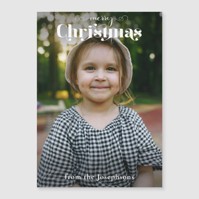 Modern Custom Merry Christmas Typography Photo (Front)