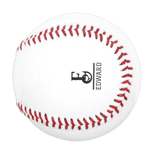 Modern Custom Monogram And Name  Baseball (Front Right)